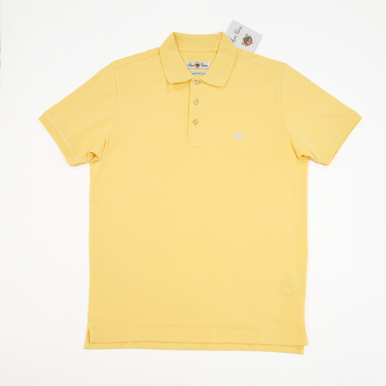 アランペイン・ペルビアンピマコットンポロシャツ・レモン