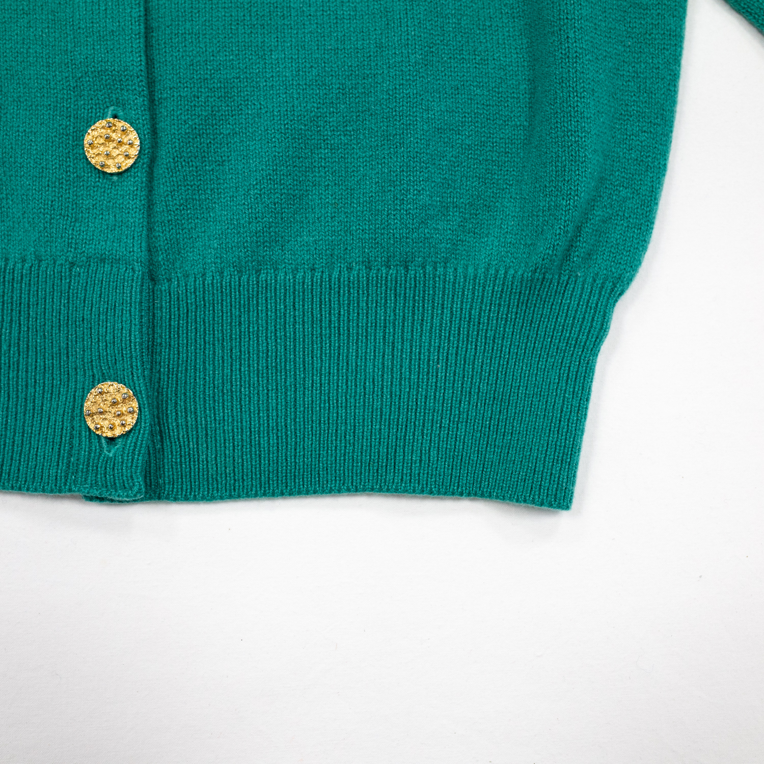 Ballantyne バランタイン・カシミヤクルーネックカーディガンクリロン・エメラルド