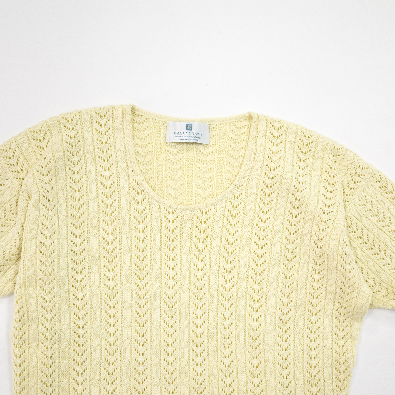 Ballantyne バランタイン・レース編みサマーセーター・クリーム