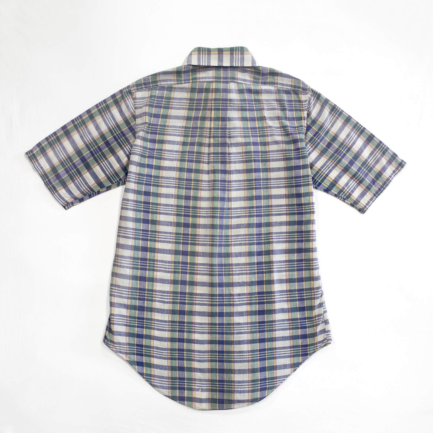 ユーズド80年代ブルックスブラザーズ・6ボタンマドラスチェックボタンダウンシャツ