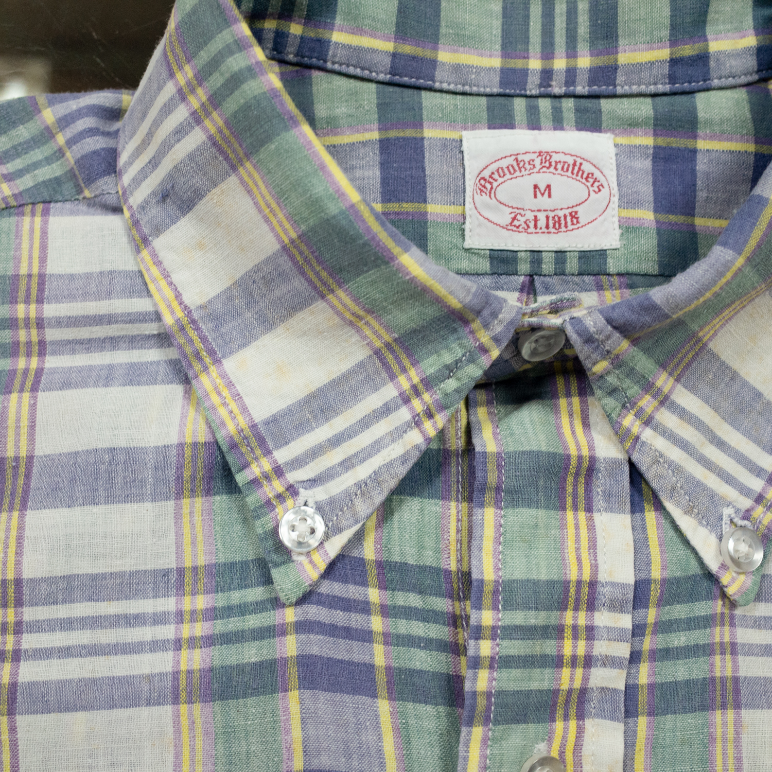 ユーズドブルックスブラザーズ・マドラスチェックBDシャツ