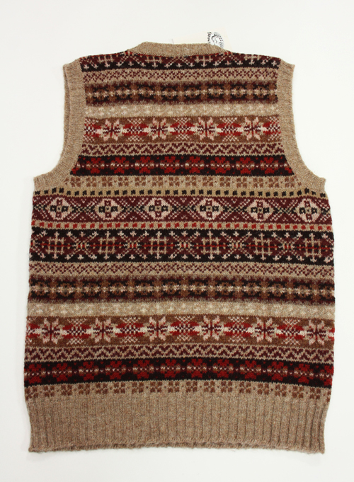 Jamieson’sジャミーソンズ フェアアイルベストS程度ライトブラウン英国製 ジャミーソンズjamieson`s ジェミーソンズ・フェアアイル・VNベスト