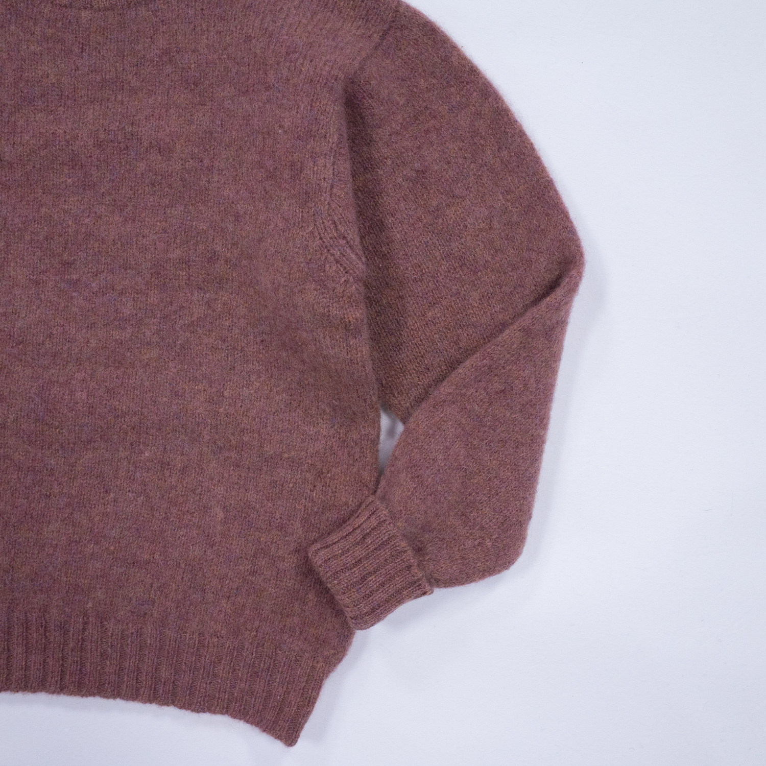 マックジョージ・シェットランドクルーネックセーター・オールドローズ